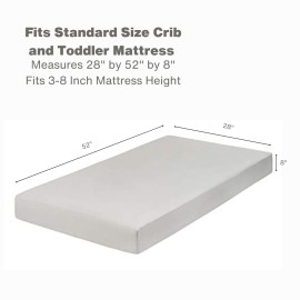 Everyday Kids Fitted Crib Sheet, 100% Soft Breathable Microfiber Baby Sheet, Fits Standard Size Crib Mattress 28in x 52in, Gray Nursery Sheet