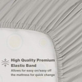 Everyday Kids Fitted Crib Sheet, 100% Soft Breathable Microfiber Baby Sheet, Fits Standard Size Crib Mattress 28in x 52in, Gray Nursery Sheet