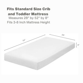 Everyday Kids Fitted Crib Sheet, 100% Soft Breathable Microfiber Baby Sheet, Fits Standard Size Crib Mattress 28in x 52in, White Nursery Sheet