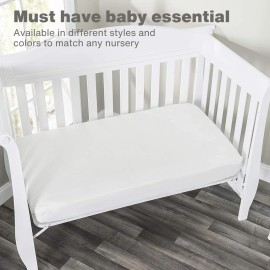 Everyday Kids Fitted Crib Sheet, 100% Soft Breathable Microfiber Baby Sheet, Fits Standard Size Crib Mattress 28in x 52in, White Nursery Sheet