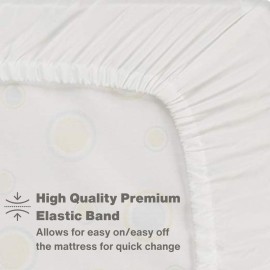 Everyday Kids Fitted Crib Sheet, 100% Soft Breathable Microfiber Baby Sheet, Fits Standard Size Crib Mattress 28in x 52in, White Nursery Sheet