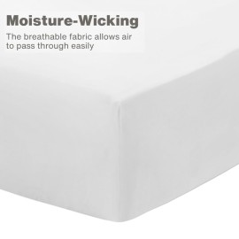 Everyday Kids Fitted Crib Sheet, 100% Soft Breathable Microfiber Baby Sheet, Fits Standard Size Crib Mattress 28in x 52in, White Nursery Sheet