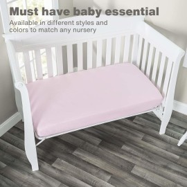 Everyday Kids Fitted Crib Sheet, 100% Soft Breathable Microfiber Baby Sheet, Fits Standard Size Crib Mattress 28in x 52in, Pink Nursery Sheet