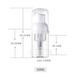 3PCS Clear Plastic Empty Mousse Foamer Pump Bottle Travel Liquid Foaming Containers Vial Dispenser Jar Pot For Cosmetic Facial Cleanser Shampoo Hand Shower Gel size 30ml/1oz
