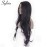 Sylvia Soft Natural Black 1B Lace Front Wig 24 Inch Long Natural Wave Synthetic Wigs Natural Hairline Middle Parting Half Hand Tied Wig 180% Density Heat Resistant Hair Replacement