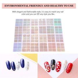 24Pcs DIY Nail Vinyls Nail Stencil Sticker Sheets Set, Manicure Nail Art Decal Decoration Tool with and Stencil Sheets Design, Templates Stickers Equipment for Decorations Drawing