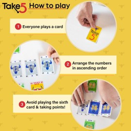 AMIGO Games Take 5 & Take a Number - Two Complete Games in One - Take 5 is The Classic 6 Nimmt! & Take a Number is Also Known as X Nimmt! - Classic Card Games for Kids & Adults Ages 8 & Older