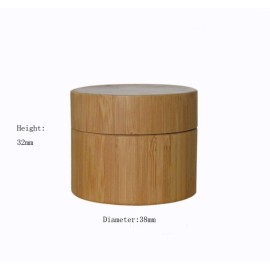 4PCS 5ML/5g/0.17oz Empty Refillable Eco Bamboo Shell PP Inner Cream Jars Bottles Container Sample Storage With Screw Cap for Cosmetic Lip Balm Creams Lotion Eye Cream Sample Packing Ointments