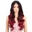 Joedir 26 Big Curly Wavy Supreme Free Parting HD Lace Frontal Wigs With Baby Hair High Temperature Synthetic Wigs For Women 180% Density Wigs(Ombre Black to Dark Wine Color)