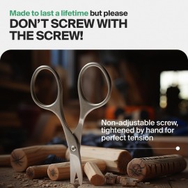 GERMANIKURE Moustache and Beard Scissors - Self-Sharpening FINOX22 Titanium Coated Stainless Steel Professional Grooming Tools in Leather Case - Ethically Made in Solingen Germany - 2706