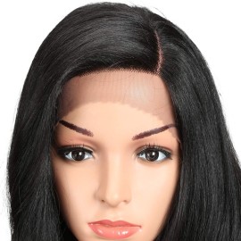 Joedir 30 inch Lace Front Long wavy Synthetic Hair Wigs for Women 130% Density wigs with Heat Resistant Fiber (Black)