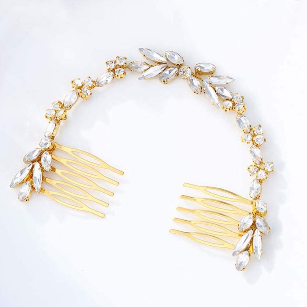 Unicra Wedding Crystal Hair Combs Bridal Headpieces Wedding Hair Accessories for Brides (Gold) Unicra Wedding Crystal Hair Combs Bridal Headpieces Wedding Hair Accessories for Brides (Gold)