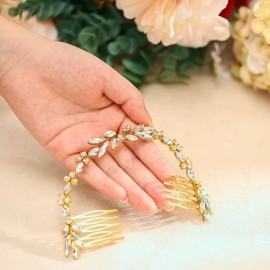 Unicra Wedding Crystal Hair Combs Bridal Headpieces Wedding Hair Accessories for Brides (Gold) Unicra Wedding Crystal Hair Combs Bridal Headpieces Wedding Hair Accessories for Brides (Gold)