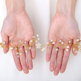 Yean Wedding Hair Vine Long Bridal Headband Hair Accessories for Bride and Bridesmaid (100cm / 39.3inches) (Gold) Yean Wedding Hair Vine Long Bridal Headband Hair Accessories for Bride and Bridesmaid (100cm / 39.3inches) (Gold)