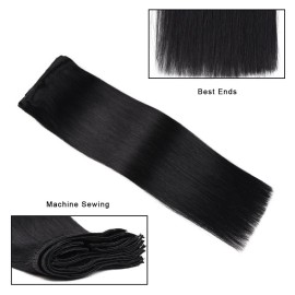 Real Clip in Hair Extensions Black 8 Pieces - Premium Women Straight Double Weft Thick Remy Hair Extensions Clip in on Human Hair for Short Hair (18 / 18 inch, 1, 112 grams/3.9 Oz) Real Clip in Hair Extensions Black 8 Pieces - Premium Women Straight Double Weft Thick Remy Hair Extensions Clip in on Human Hair for Short Hair (18 / 18 inch, 1, 112 grams/3.9 Oz)