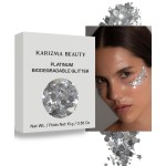 Platinum Biodegradable Chunky Glitter // Karizma Beauty Silver Bio Glitter Eco Glitter Face Glitter Festival Chunky 10g