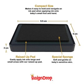 ReignDrop Ink Pad For Baby Footprint & Handprint - Creates Impressive Long Lasting Keepsake Stamp for Infant & Kids. Smudge Proof, Easy to Wipe Off Skin, Safe & Gentle Acid Free(Brown)