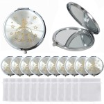 WE Makeup Compact Mirror Favor Cinderlla 12PCS Quinceanera Round Pocket Purse Hand Mirror Cenicienta wih Organza Gift Bag Girl