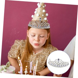 Birthday Party Rhinestone Crystal Tiara Crown Sweet 15 Birthday Tiara (Blue)