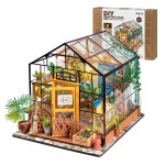 Rolife DIY Miniature Dollhouse Kit,Green House with Furniture and LED,Wooden Dollhouse Kit,Best Birthday and Valentine\'s Day Gift for Women and Girls