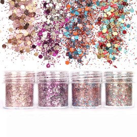 Unime Body Glitter 16 Colors Chunky Glitter for Body Face Hair Make Up Nail Art Mixed Color Glitter Unime Body Glitter 16 Colors Chunky Glitter for Body Face Hair Make Up Nail Art Mixed Color Glitter