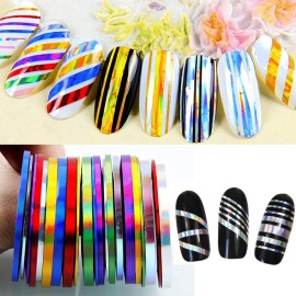 Nail Art Striping Tape Lines Kit 36 pcs 1mm 2mm 3mm Nail Tape Strips for Design DIY Silver Nails Striping Tape (Gold) Nail Art Striping Tape Lines Kit 36 pcs 1mm 2mm 3mm Nail Tape Strips for Design DIY Silver Nails Striping Tape (Gold)
