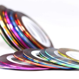 Nail Art Striping Tape Lines Kit 36 pcs 1mm 2mm 3mm Nail Tape Strips for Design DIY Silver Nails Striping Tape (Gold) Nail Art Striping Tape Lines Kit 36 pcs 1mm 2mm 3mm Nail Tape Strips for Design DIY Silver Nails Striping Tape (Gold)