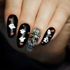 TailaiMei 1500 Pcs Halloween Nail Decals Stickers, 12 Sheets Self-Adhesive DIY Nail Art Tips Stencil for Halloween Party, Include Pumpkin/Bat/Ghost/Witch etc TailaiMei 1500 Pcs Halloween Nail Decals Stickers, 12 Sheets Self-Adhesive DIY Nail Art Tips Stencil for Halloween Party, Include Pumpkin/Bat/Ghost/Witch etc