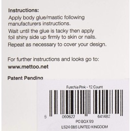 Mettoo Fuchsia Pink Body Foil, 12 Count Mettoo Fuchsia Pink Body Foil, 12 Count