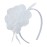 Lux Accessories White Ladies Side Floral Glittered Feathers Fashion Headband