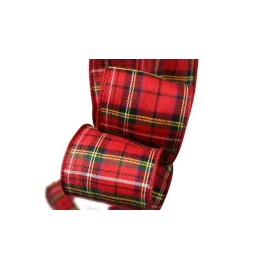 Holiday Wired Christmas Tree Ribbon - 2 1/2 x 10 Yards, Red & Yellow Plaid, Wreath, Tree Decoration, Gift Wrapping, Presents, Bow, Garland, Holiday, Tartan Holiday Wired Christmas Tree Ribbon - 2 1/2 x 10 Yards, Red & Yellow Plaid, Wreath, Tree Decoration, Gift Wrapping, Presents, Bow, Garland, Holiday, Tartan