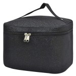 NGIL Black Glitter Large Top Handle Cosmetic Case