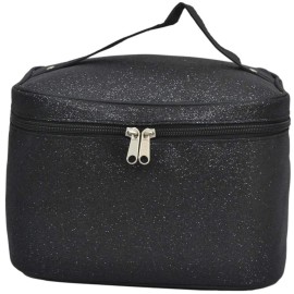 NGIL Black Glitter Large Top Handle Cosmetic Case NGIL Black Glitter Large Top Handle Cosmetic Case