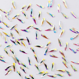 Nail Rhinestones 100PCS Ultra Sparkle Shine 3 * 10mm Glass Crystal Raindrop Shapes Iridescent AB Shine Gold Flatback Diamonds for DIY Crafts Nail Art Nail Rhinestones 100PCS Ultra Sparkle Shine 3 * 10mm Glass Crystal Raindrop Shapes Iridescent AB Shine Gold Flatback Diamonds for DIY Crafts Nail Art