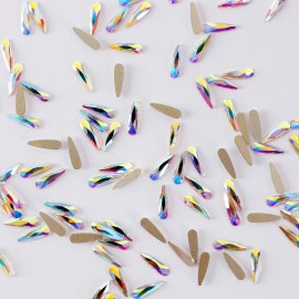 Nail Rhinestones 100PCS Ultra Sparkle Shine 3 * 10mm Glass Crystal Raindrop Shapes Iridescent AB Shine Gold Flatback Diamonds for DIY Crafts Nail Art Nail Rhinestones 100PCS Ultra Sparkle Shine 3 * 10mm Glass Crystal Raindrop Shapes Iridescent AB Shine Gold Flatback Diamonds for DIY Crafts Nail Art