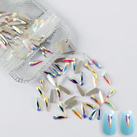 Nail Rhinestones 100PCS Ultra Sparkle Shine 3 * 10mm Glass Crystal Raindrop Shapes Iridescent AB Shine Gold Flatback Diamonds for DIY Crafts Nail Art Nail Rhinestones 100PCS Ultra Sparkle Shine 3 * 10mm Glass Crystal Raindrop Shapes Iridescent AB Shine Gold Flatback Diamonds for DIY Crafts Nail Art