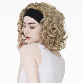 Aimole 16 Inches Short Curly Hair Wigs Women\'s Wig 3/4 Half Wig with Black Headband (L16-613) Aimole 16 Inches Short Curly Hair Wigs Women\'s Wig 3/4 Half Wig with Black Headband (L16-613)