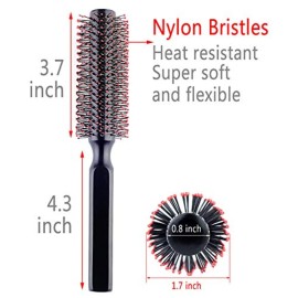 PERFEHAIR Round Hair Brush for Blow Drying, Wooden Blowout Brush With Soft Nylon Bristles, for Medium Or Short Hair PERFEHAIR Round Hair Brush for Blow Drying, Wooden Blowout Brush With Soft Nylon Bristles, for Medium Or Short Hair
