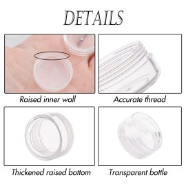 ZEJIA 3 Gram Sample Containers with Lids, 75Pack Tiny Sample Jars with Labels, Mini Plastic Cosmetic Containers for Beauty Products, Lip Balms, Lotion, Powder (Clear Lids)