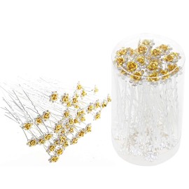 BETITETO 40 Pcs U-Shaped Flower Rhinestone Hair Pins Crystal Hair Accessories for Bridal Wedding Party Girls\' Sweet Sixteen (Yellow) BETITETO 40 Pcs U-Shaped Flower Rhinestone Hair Pins Crystal Hair Accessories for Bridal Wedding Party Girls\' Sweet Sixteen (Yellow)