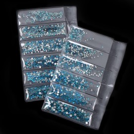 Jollin 3456pcs Flatback Rhinestones Glass Charms Diamantes Gems Stones for Nail Art 6 Size ss4~ss12 Aquamarine AB