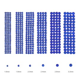 Jollin 3456pcs Flatback Rhinestones Glass Charms Diamantes Gems Stones for Nail Art 6 Size ss4~ss12 Sapphire