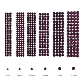 Jollin 3456pcs Flatback Rhinestones Glass Charms Diamantes Gems Stones for Nail Art 6 Size ss4~ss12 Amethyst