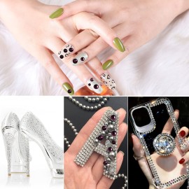 Jollin 3456pcs Flatback Rhinestones Glass Charms Diamantes Gems Stones for Nail Art 6 Size ss4~ss12 Amethyst