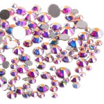 Jollin 3456pcs Flatback Rhinestones Glass Charms Diamantes Gems Stones for Nail Art 6 Size ss4~ss12 Crystal AB