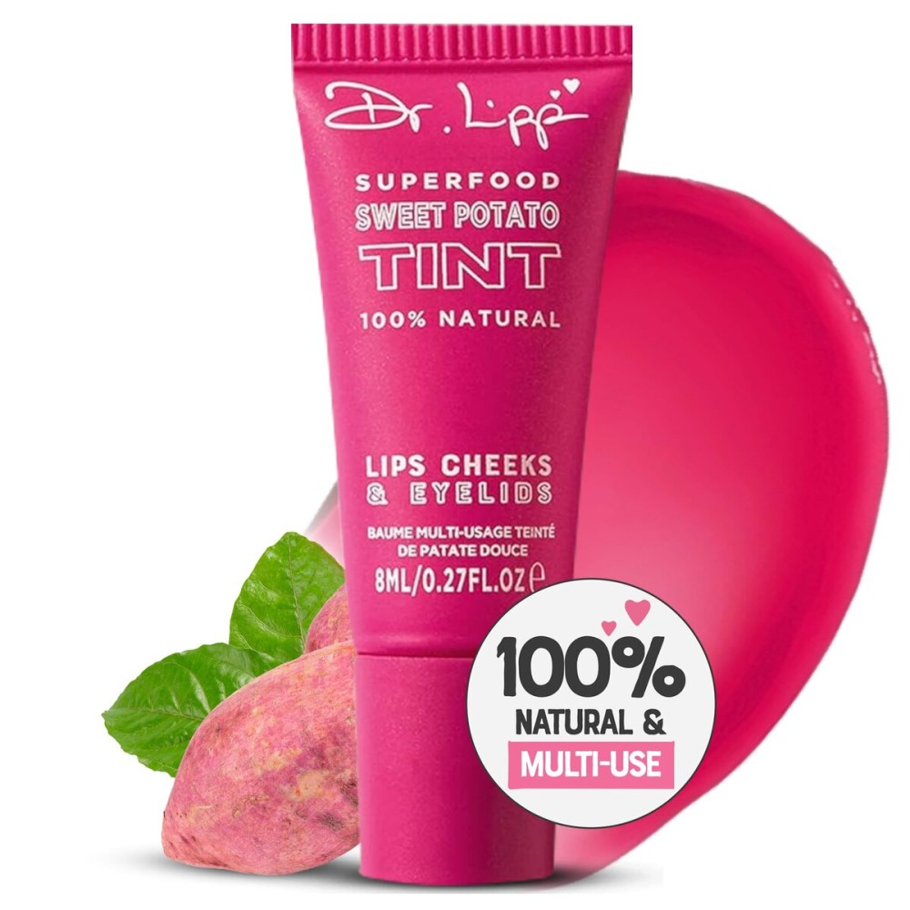 Dr. Lipp Superfood Lip Tint Sweet Potato 8ml - 4-in-ONE Ultra Moisturising Tinted Lip Balm, Lip Gloss, Cheek Blush & Glossy Eyeshadow - 100% Natural - Fragrance & Cruelty Free Dr. Lipp Superfood Lip Tint Sweet Potato 8ml - 4-in-ONE Ultra Moisturising Tinted Lip Balm, Lip Gloss, Cheek Blush & Glossy Eyeshadow - 100% Natural - Fragrance & Cruelty Free