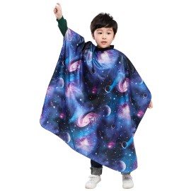 PERFEHAIR Kids Haircut Barber Cape Cover for Hair Cutting,Styling and Shampoo - Space Starry Sky Printing