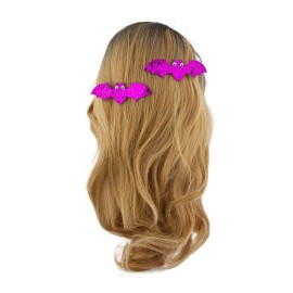 Lux Accessories Black Spider Red Eyes Purple Glittery Bat Googly Eyes Hair Clips