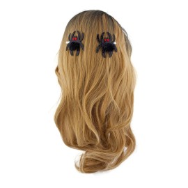 Lux Accessories Black Spider Red Eyes Purple Glittery Bat Googly Eyes Hair Clips