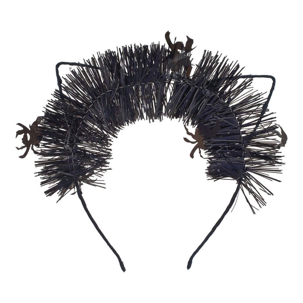 Lux Accessories Black Straw Strips Cat Ears Playful Crazy Fun Fashion Headband